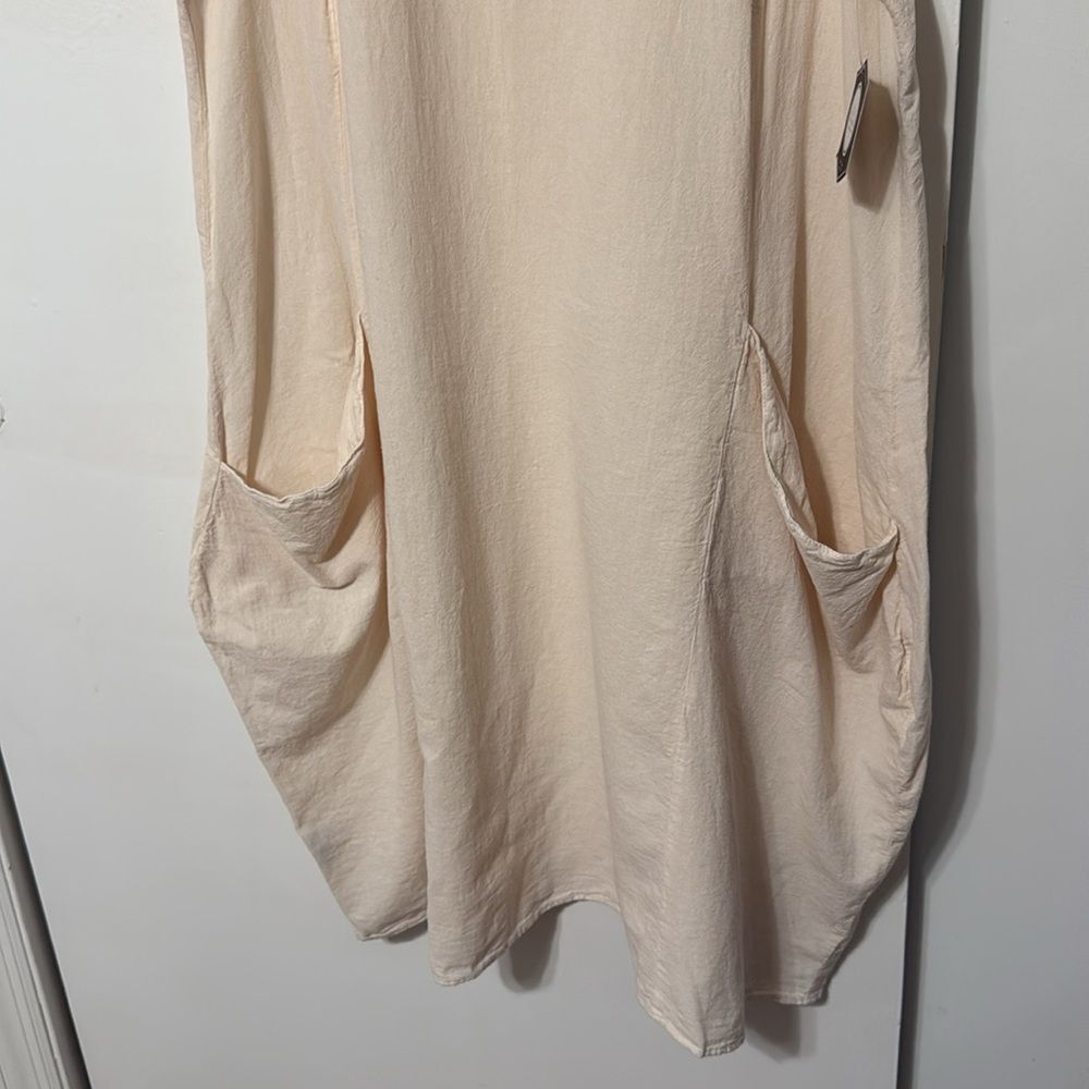 NWT Giocam 100% Peruvian Cotton Tank Dress with Pockets Lagenlook - Picture 6 of 14